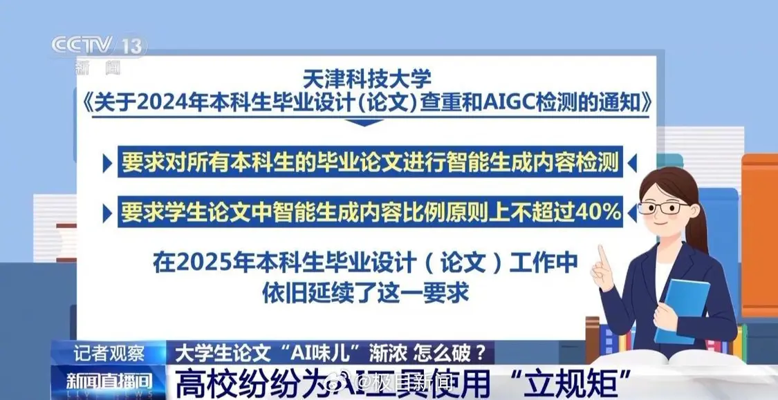高校限制畢業(yè)論文AI使用率引爭(zhēng)議：有同學(xué)稱(chēng)純手寫(xiě)論文AI查重率高達(dá)60%