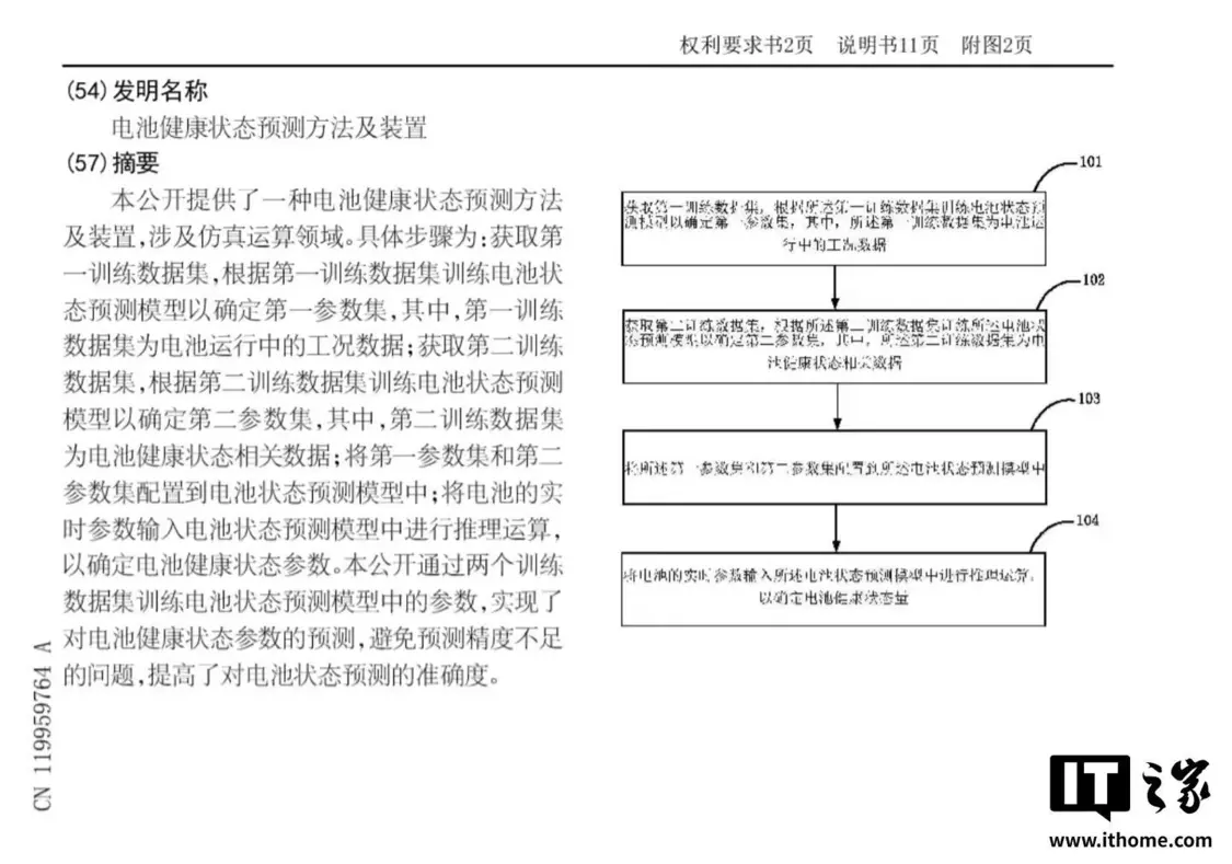 小米汽車(chē)公布“電池健康狀態(tài)檢測(cè)”專(zhuān)利，利用雙數(shù)據(jù)集提高模型預(yù)測(cè)精度