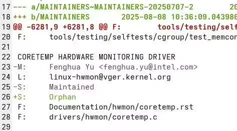 Coretemp Orphan