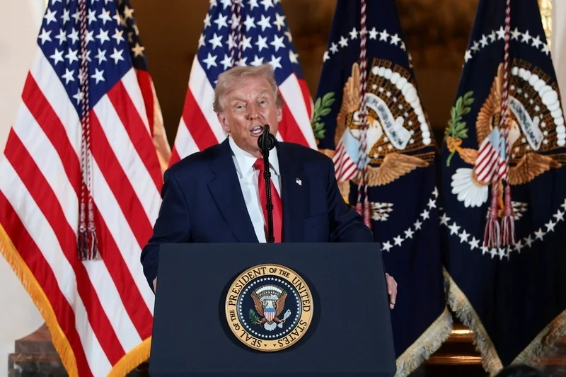 10月28日，日本東京，特朗普發(fā)表講話。 IC Photo